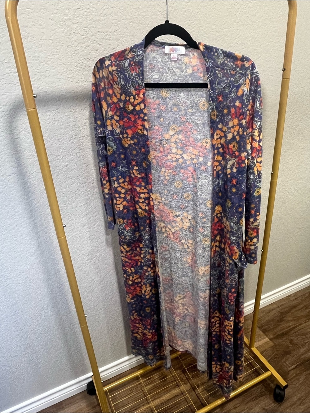 LuLaRoe Sarah Small Floral Paisley Long Duster Cardigan Soft Boho